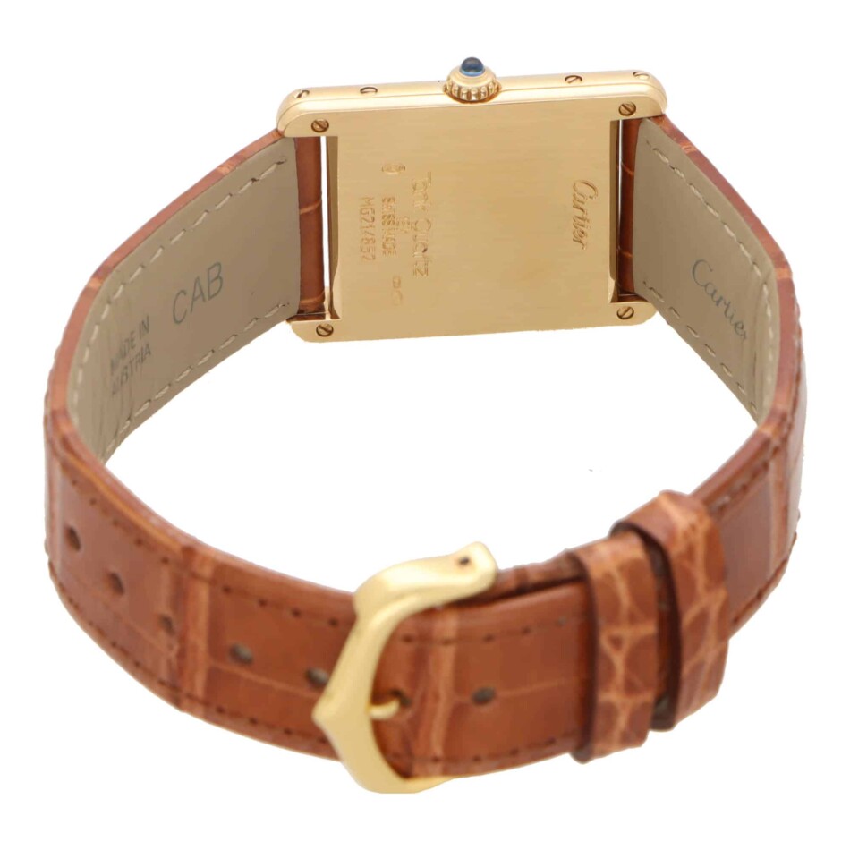 Vintage 1990's Yellow Gold Cartier Tank Louis Wristwatch