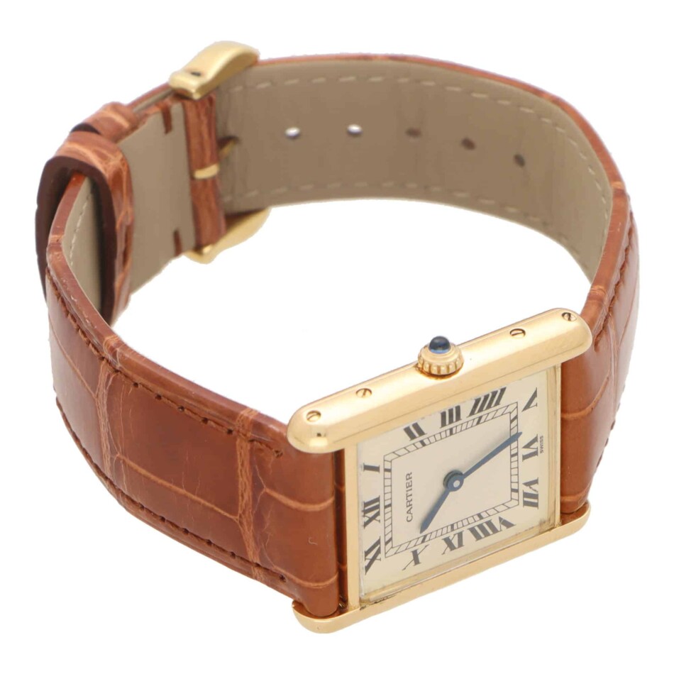 Vintage 1990's Yellow Gold Cartier Tank Louis Wristwatch