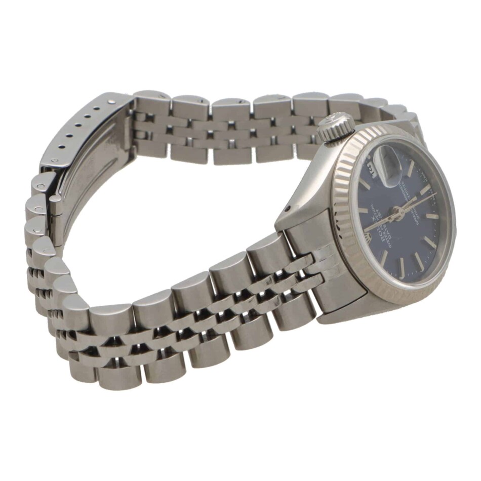 Vintage 1990 Blue Dial 26mm Rolex Datejust Watch