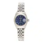 Vintage 1990 Blue Dial 26mm Rolex Datejust Watch