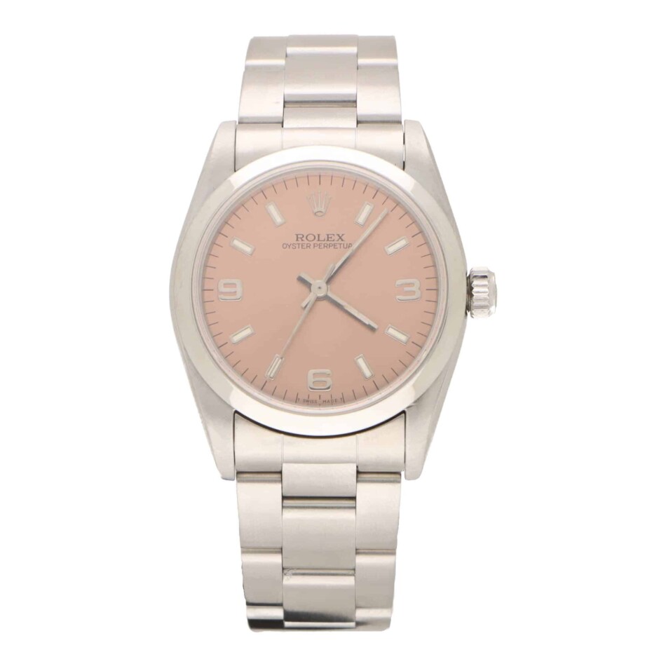 Vintage 1991 Pink Dial Rolex Oyster Perpetual Watch