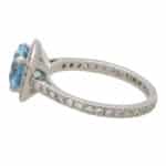 Contemporary Aquamarine and Diamond Halo Ring