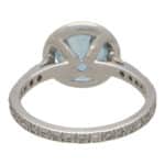 Contemporary Aquamarine and Diamond Halo Ring