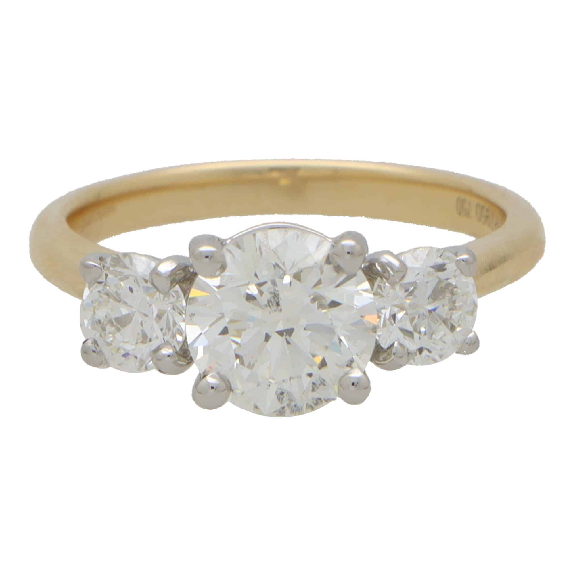 Certified Vintage Round and Tapered Baguette Ring at Susannah Lovis  Jewellers