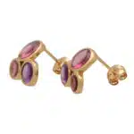 Vintage Pink and Purple Quartz Bubble Earrings
