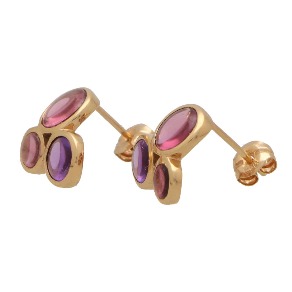 Vintage Pink and Purple Quartz Bubble Earrings