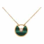Vintage Amulette de Cartier XS Malachite and Diamond Necklace