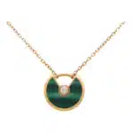 Vintage Amulette de Cartier XS Malachite and Diamond Necklace