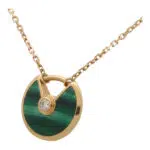 Vintage Amulette de Cartier XS Malachite and Diamond Necklace