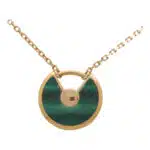 Vintage Amulette de Cartier XS Malachite and Diamond Necklace