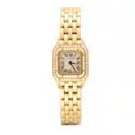 Vintage Cartier Yellow Gold Panthere Mini with Diamonds Watch