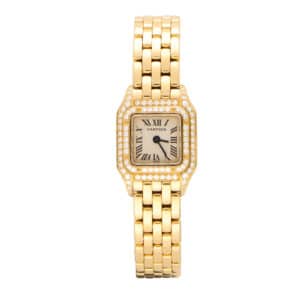 Vintage Cartier Yellow Gold Panthere Mini with Diamonds Watch