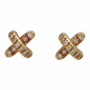 Vintage Tiffany & Co. Diamond Cross Stitch Stud Earrings