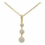 Vintage Graduating Diamond Pendant Necklace