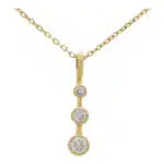 Vintage Graduating Diamond Pendant Necklace