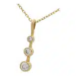Vintage Graduating Diamond Pendant Necklace