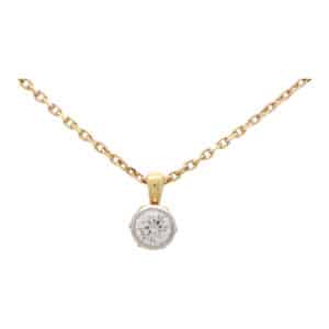 Vintage Asprey Diamond Solitaire Necklace