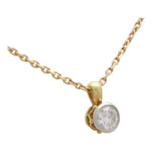 Vintage Asprey Diamond Solitaire Necklace