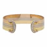 Vintage Cartier Diamond Double C Torque Bangle