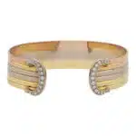 Vintage Cartier Diamond Double C Torque Bangle