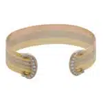 Vintage Cartier Diamond Double C Torque Bangle