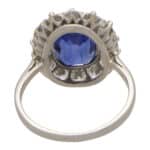 Vintage Blue Sapphire and Diamond Cluster Ring