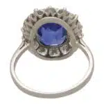 Vintage Blue Sapphire and Diamond Cluster Ring