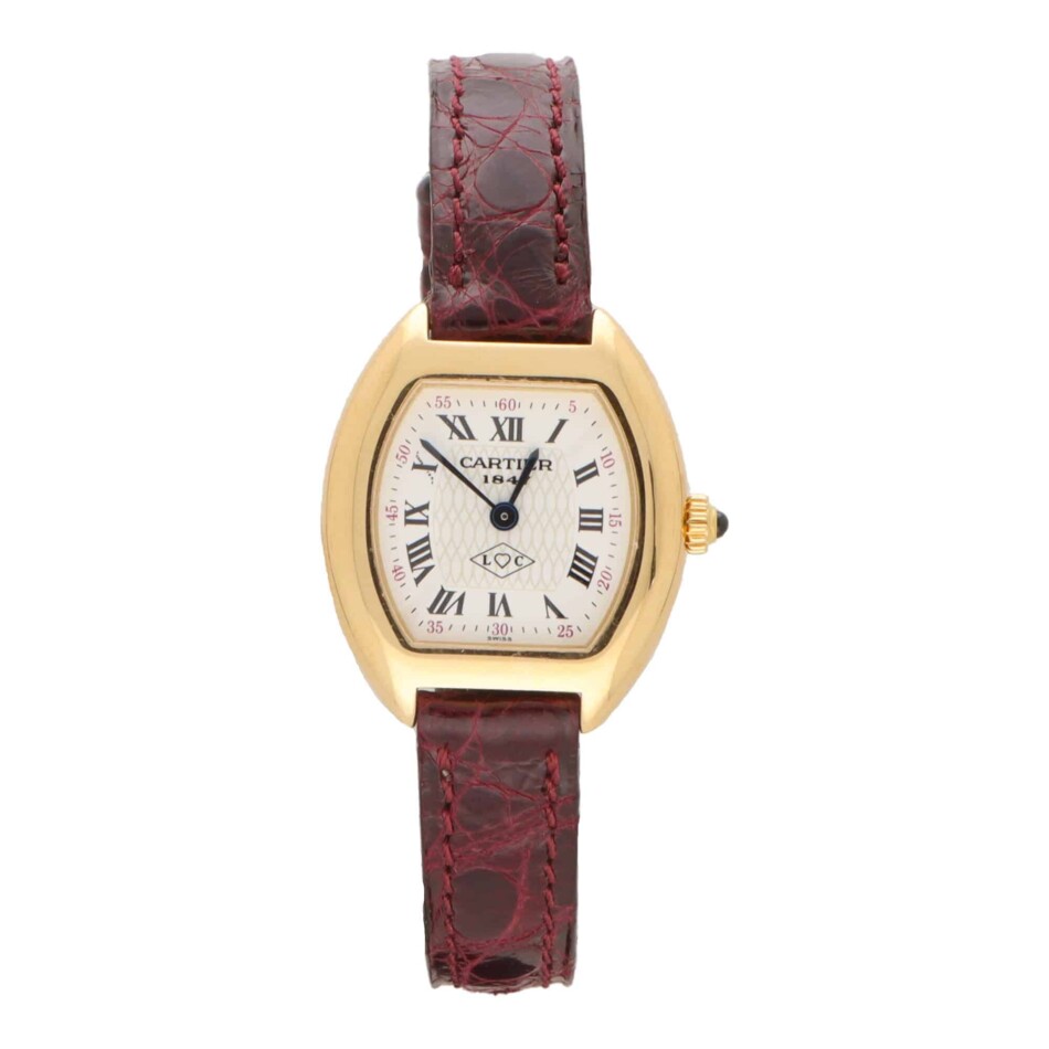 Vintage 150th Anniversary Cartier Mini Tonneau Gold Watch