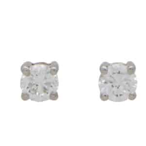 Solitaire 0.60 Carat Diamond Stud Earrings