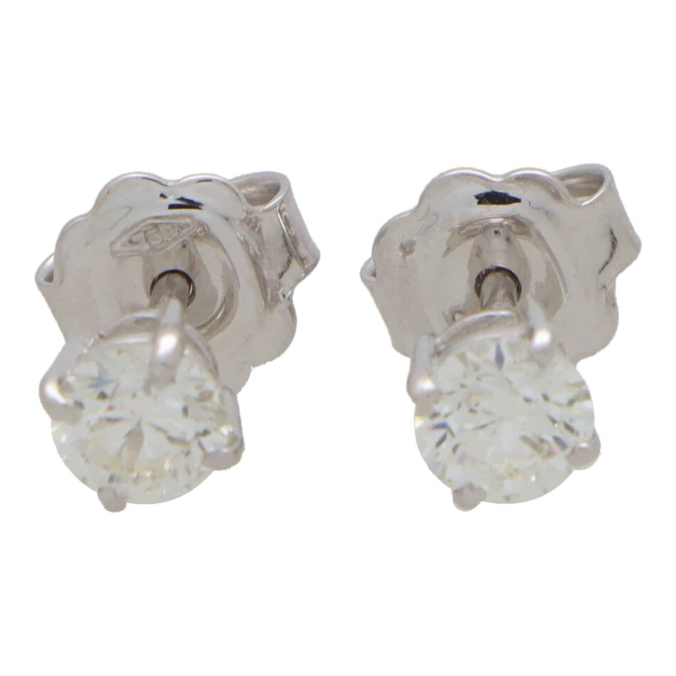 Solitaire 0.80 Carat Diamond Stud Earrings