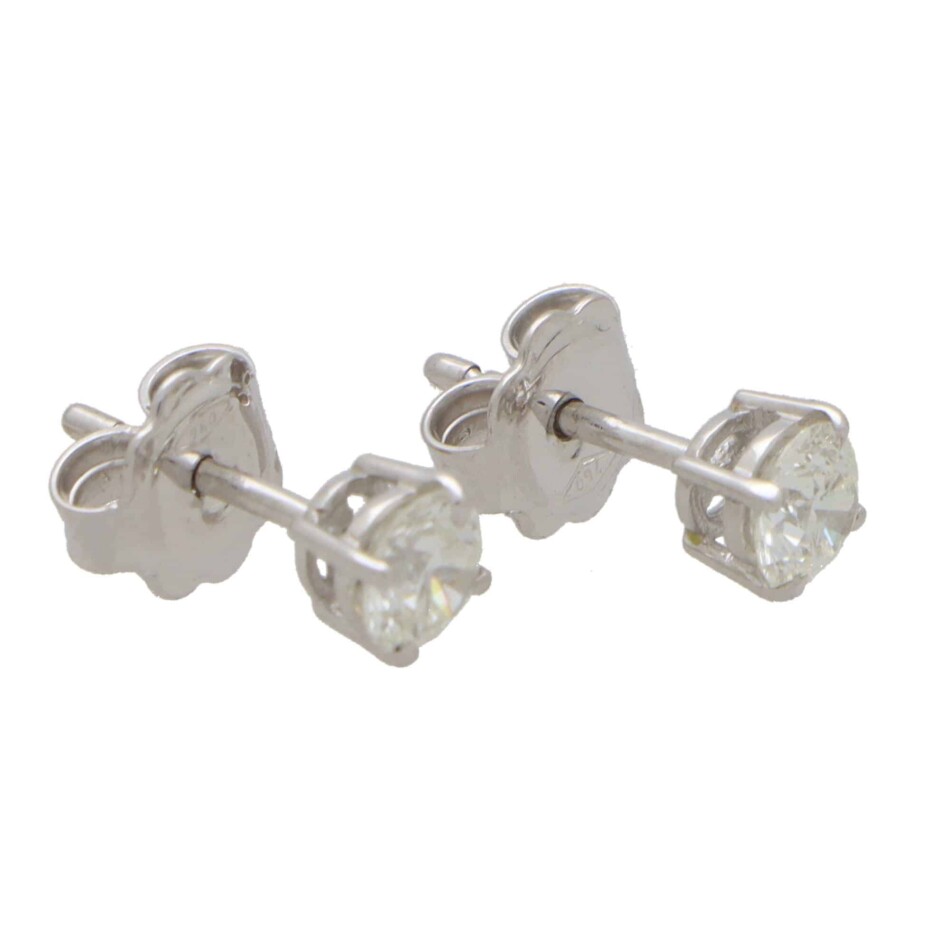 Solitaire 0.80 Carat Diamond Stud Earrings