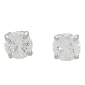 Solitaire 0.80 Carat Diamond Stud Earrings