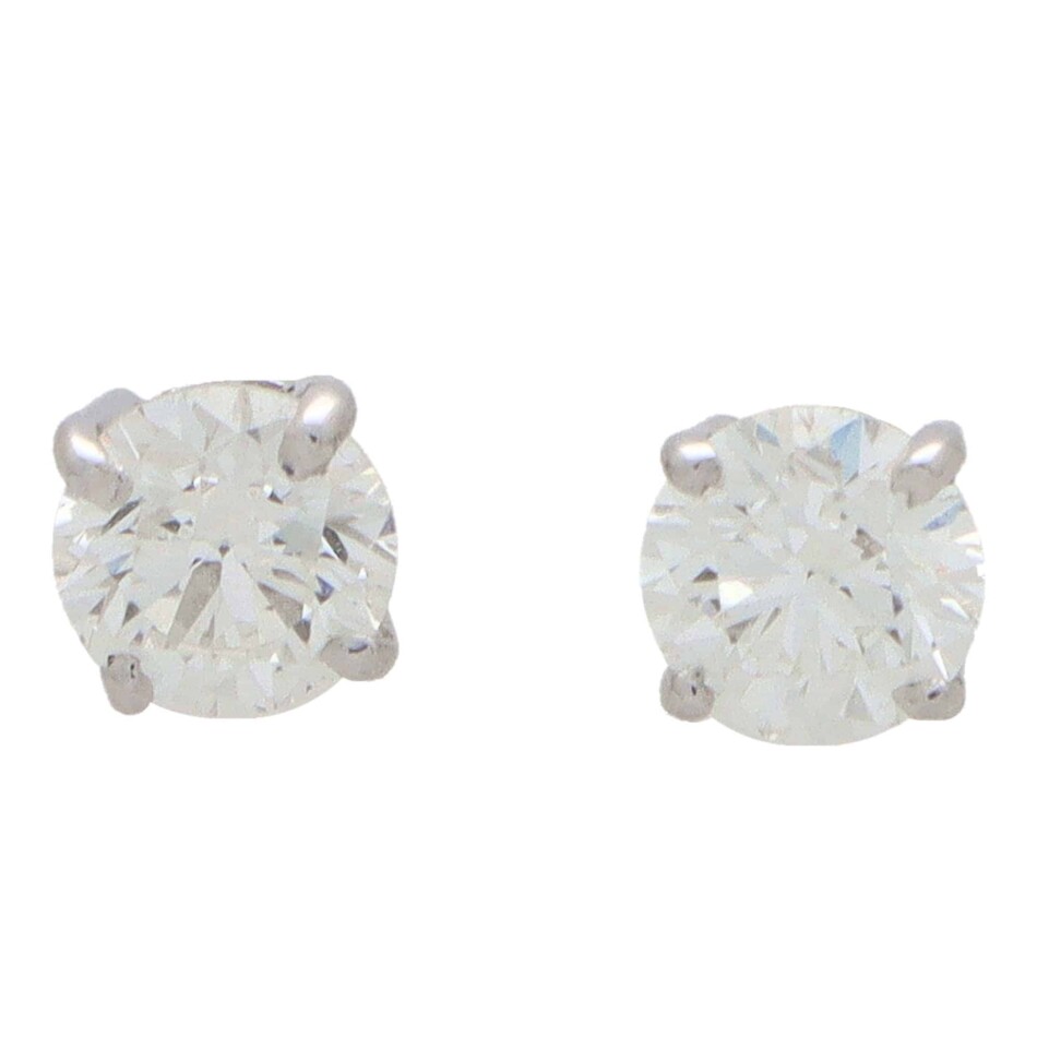 Solitaire 0.80 Carat Diamond Stud Earrings