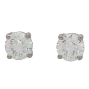 Solitaire 1.03 Carat Diamond Stud Earrings