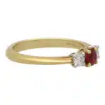 Vintage Tiffany & Co. Ruby and Diamond Three Stone Ring