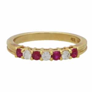 Vintage Tiffany & Co. Ruby and Diamond Half Eternity Ring