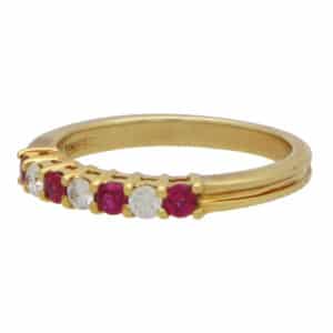 Vintage Tiffany & Co. Ruby and Diamond Half Eternity Ring