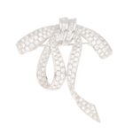 Contemporary Diamond Bow Brooch