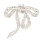 Contemporary Diamond Bow Brooch