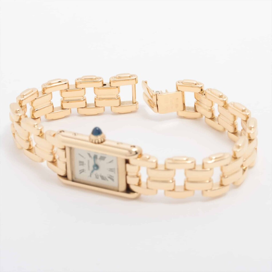 Vintage Cartier Mini Tank Watch in 18k Yellow Gold