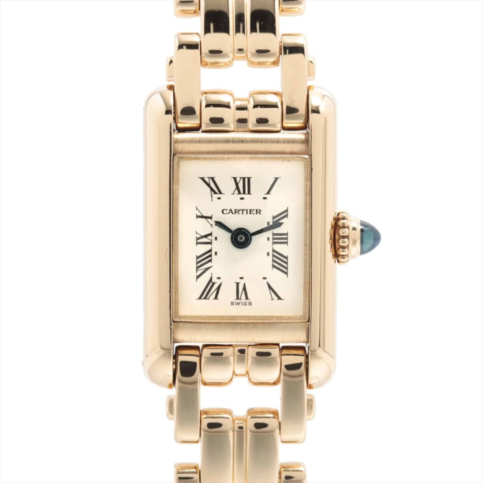 Vintage Cartier Mini Tank Watch in 18k Yellow Gold