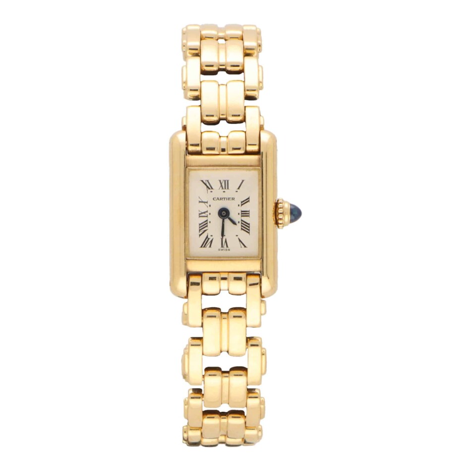 Vintage Cartier Mini Tank Watch in 18k Yellow Gold