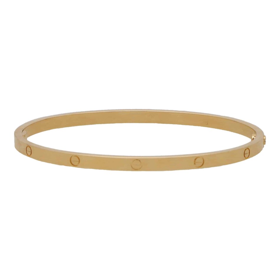 Vintage Cartier Yellow Gold Mini Love Bangle, Size 19