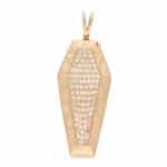 Vintage Diamond Skeleton and Coffin Pendant
