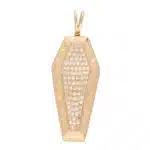 Vintage Diamond Skeleton and Coffin Pendant