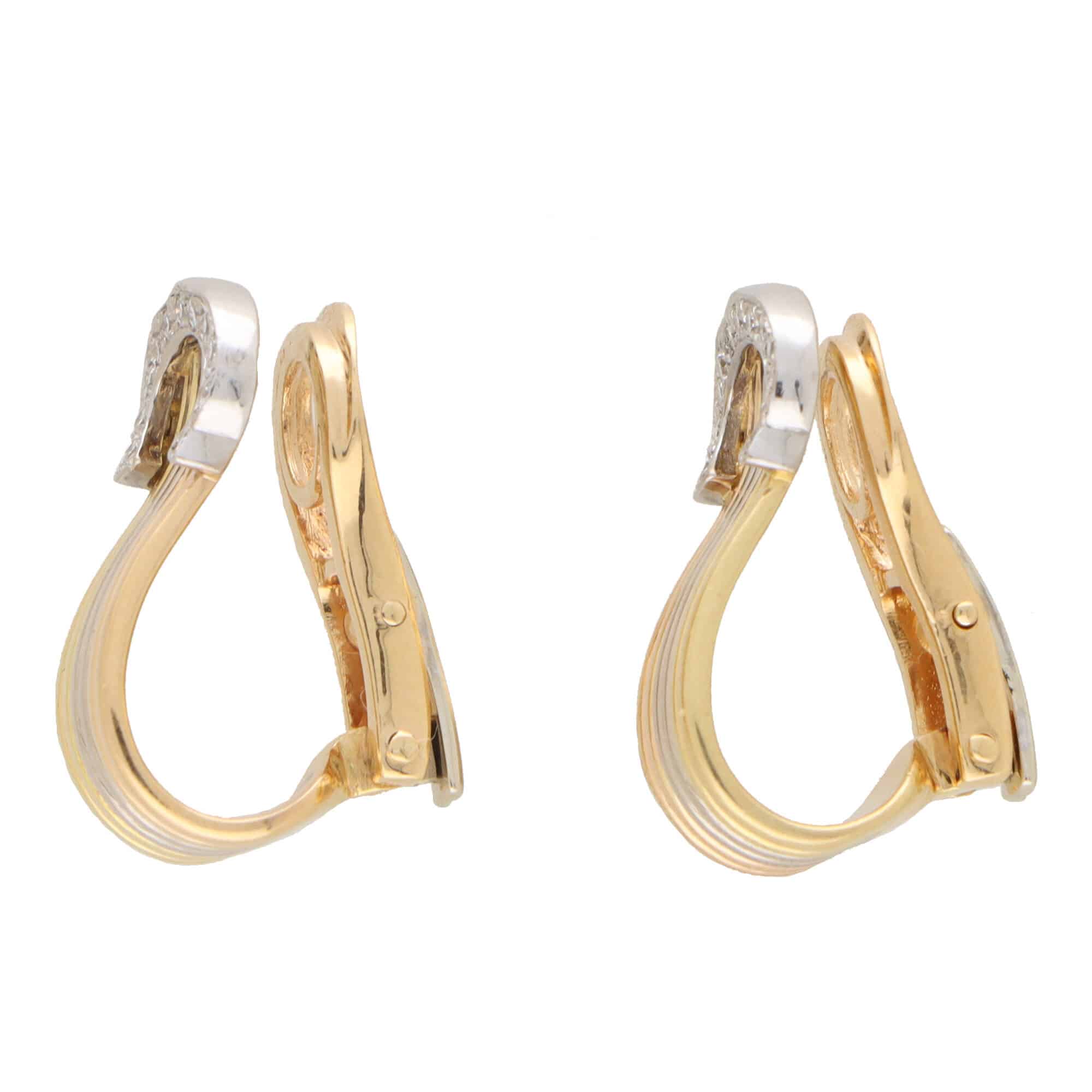 Cartier Flower Hoop Diamond Gold Earrings – Opulent Jewelers