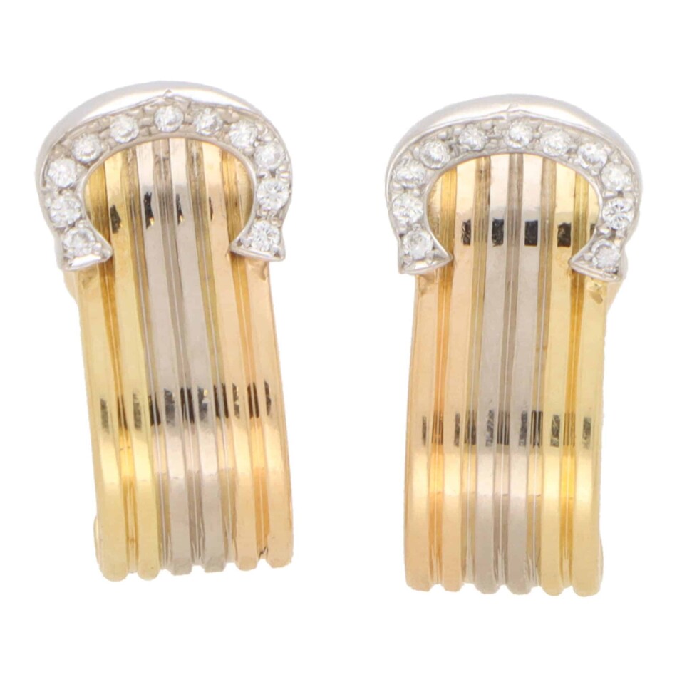 Vintage Cartier Diamond Trinity C Earrings