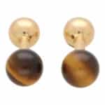 Vintage Tiffany & Co. Tiger's Eye Ball Bar Cufflinks