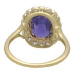 Vintage Natural Colour Change Sapphire and Diamond Cluster