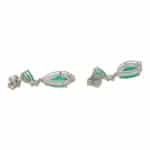 Contemporary Emerald and Diamond Drop Earrings